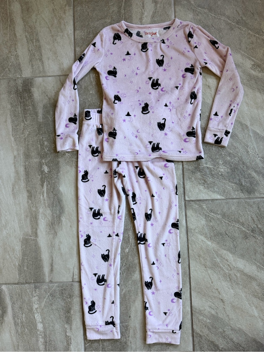 Cat & Jack Light Pink Cat Print Pajama Set
